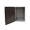 Emtrade Stapelbak 600x400x230 mm, euronorm, met scharnierdeksel, geperforeerde bodem, grijs pp kunststof, gebruikt Emtrade Stapelbak 600x400x230 mm, euronorm, met scharnierdeksel, geperforeerde bodem, grijs pp kunststof, gebruikt