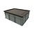 Engels Stapelbak met oplegdeksel, 800x600x320 mm, euronorm, grijs pp, gebruikt