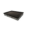 Emtrade Stapelbak 800x600x120 mm, euronorm, met oplegdeksel, grijs pp kunststof, gebruikt