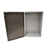Engels Stapelbak 600x400x170 mm, euronorm met scharnierdeksel en handvat, grijs pp kunststof, gebruikt Engels Stapelbak 600x400x170 mm, euronorm met scharnierdeksel en handvat, grijs pp kunststof, gebruikt