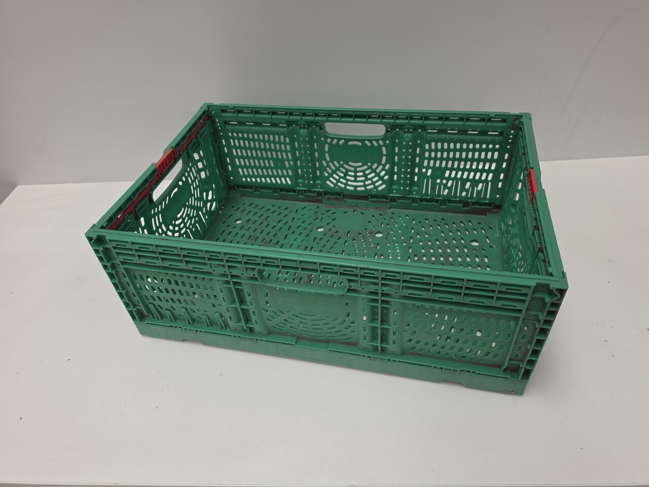 Emtrade Klapkrat 600x400x220 mm, euronorm, groen pp, gebruikt