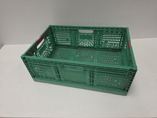 Emtrade Klapkrat 600x400x220 mm, euronorm, groen pp, gebruikt