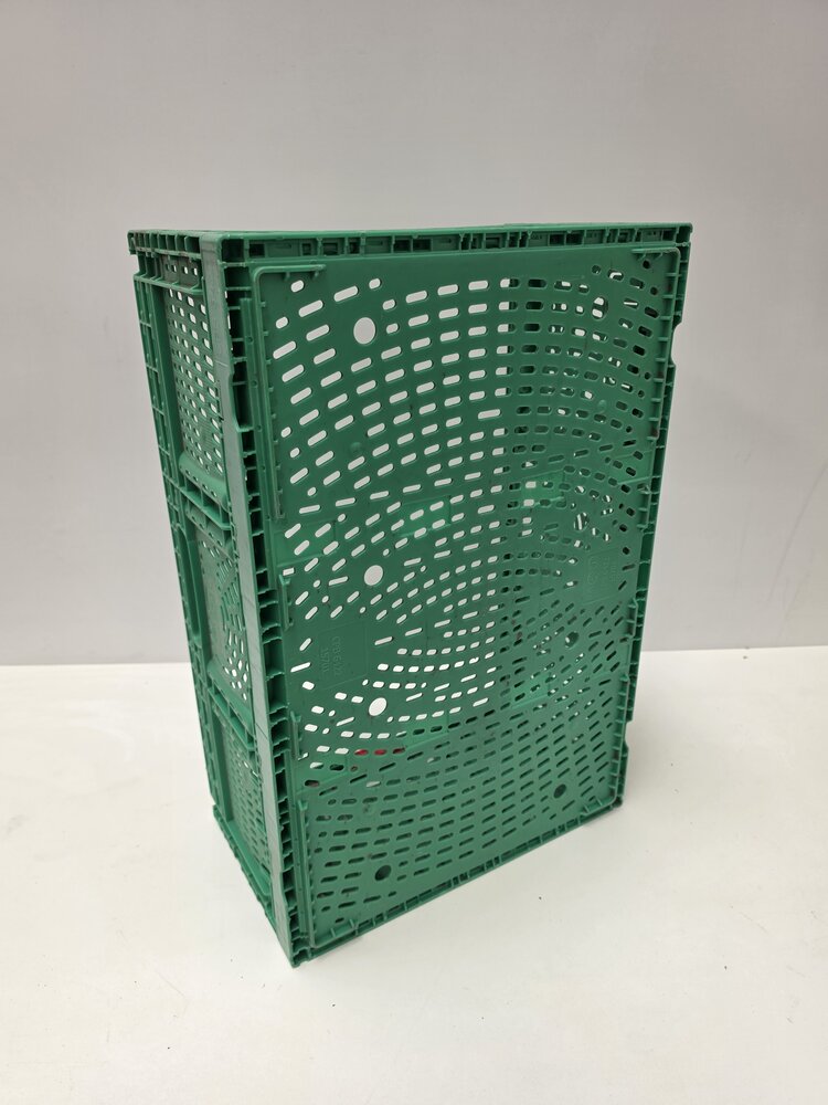 Emtrade Klapkrat 600x400x220 mm, euronorm, groen pp, gebruikt