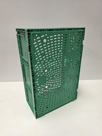 Emtrade Klapkrat 600x400x220 mm, euronorm, groen pp, gebruikt
