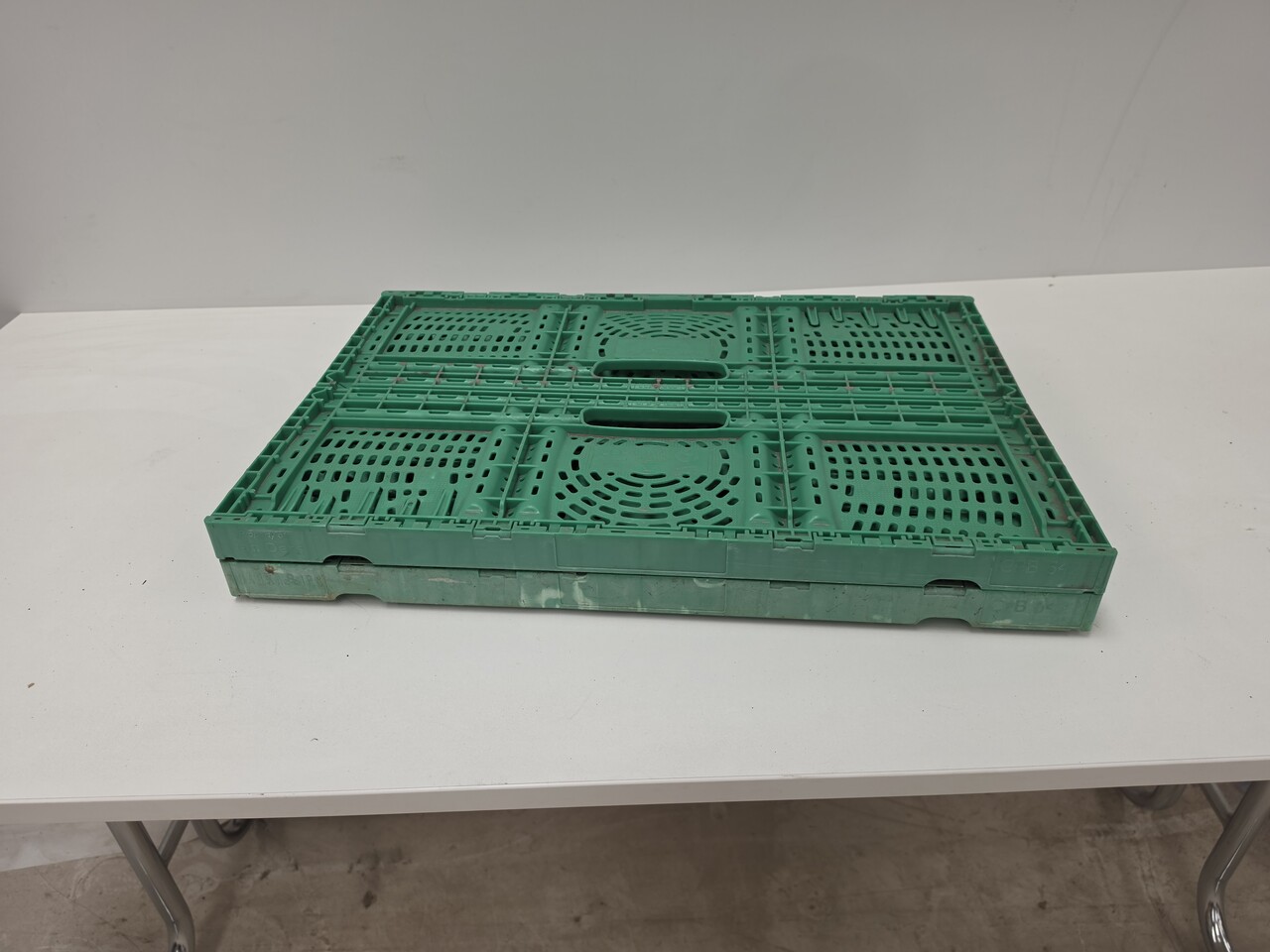 Emtrade Klapkrat 600x400x220 mm, euronorm, groen pp, gebruikt