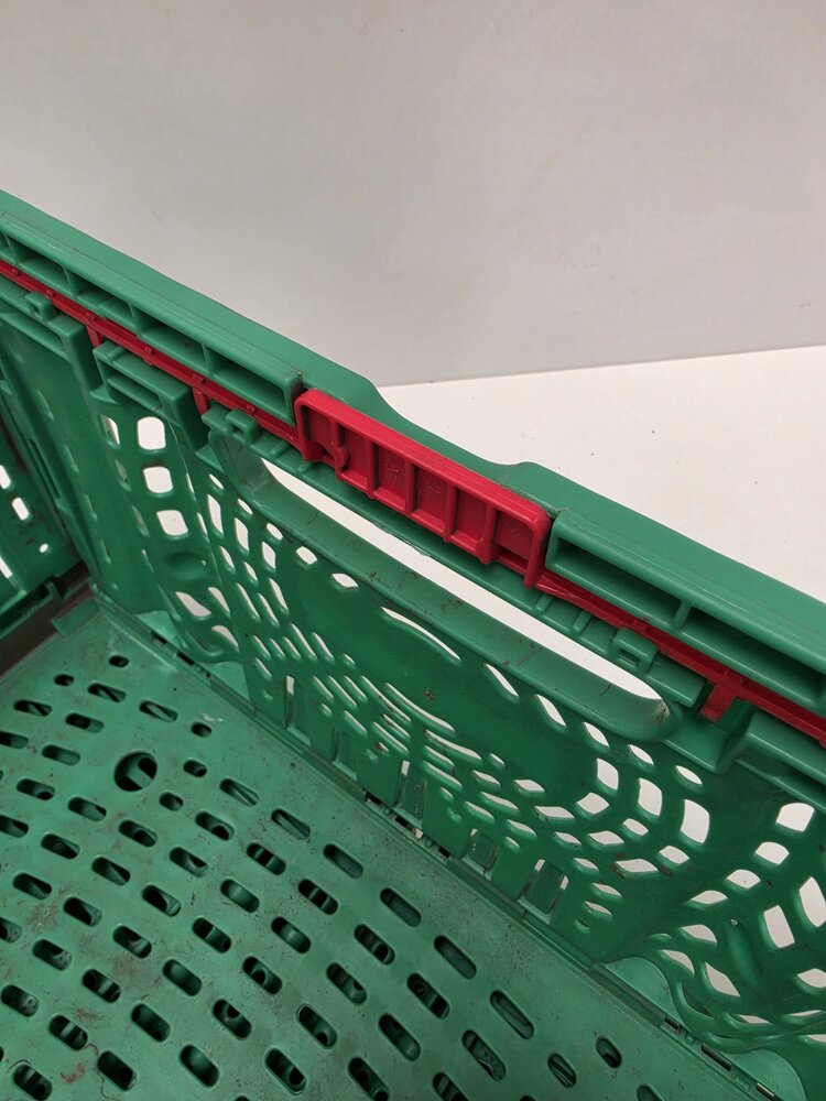 Emtrade Klapkrat 600x400x220 mm, euronorm, groen pp, gebruikt