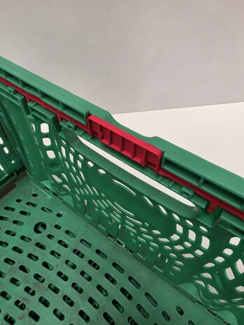 Emtrade Klapkrat 600x400x220 mm, euronorm, groen pp, gebruikt