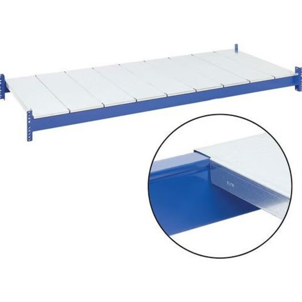 EMRACK Legbord voor palletstelling verzinkt D1100 x B300mm, gebruikt EMRACK Legbord voor palletstelling verzinkt D1100 x B300mm, gebruikt