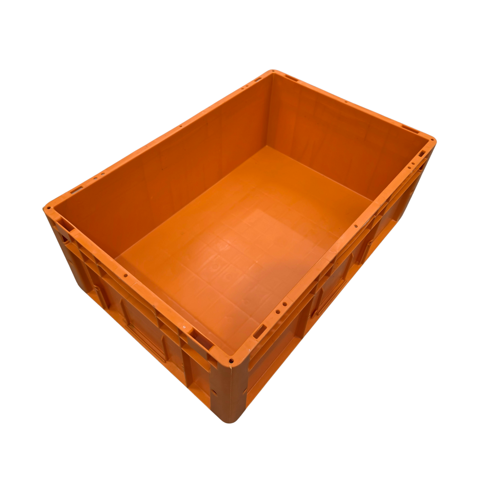 SSI Schafer Stapelbak 600x400x220 mm, LTF 6220 VS01, oranje pp kunststof, gebruikt SSI Schafer Stapelbak 600x400x220 mm, LTF 6220 VS01, oranje pp kunststof, gebruikt