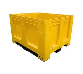 Schoeller Allibert Palletbox MaxiLog, 1200x1000x760mm, tweede keus 3 sledes- Geel