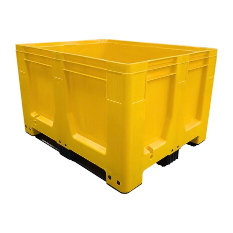 Schoeller Allibert Palletbox MaxiLog, 1200x1000x760mm, tweede keus 3 sledes- Geel