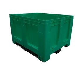 Schoeller Allibert Palletbox MaxiLog, 1200x1000x760mm, tweede keus 3 sledes- Groen