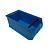 Magazijnbak met grijpopening en draaggreep, 350x200x150 pp, Blauw Magazijnbak met grijpopening en draaggreep, 350x200x150 pp, Blauw
