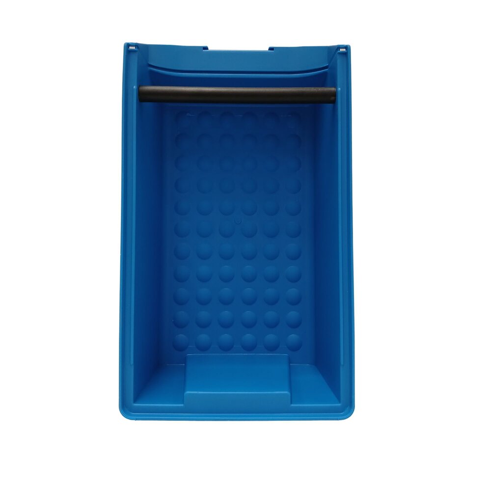 Magazijnbak met grijpopening en draaggreep, 350x200x150 pp, Blauw