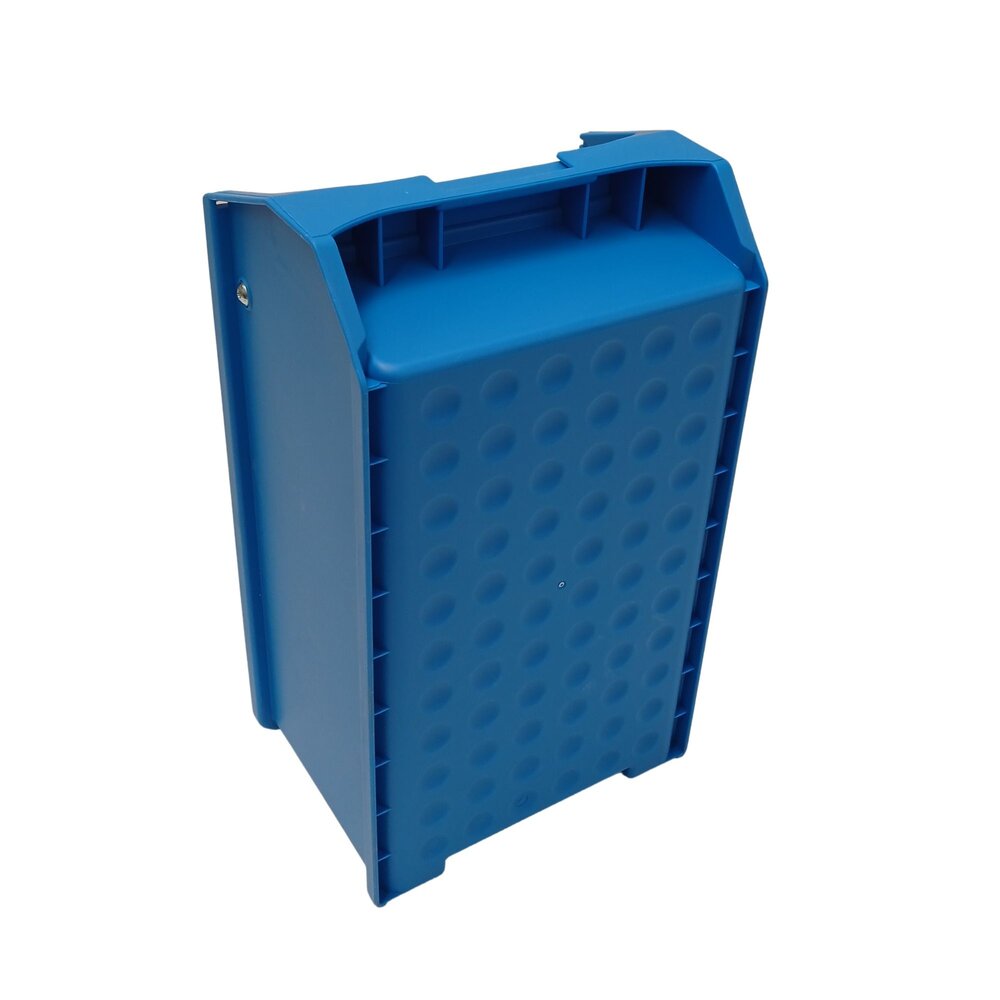Magazijnbak met grijpopening en draaggreep, 350x200x150 pp, Blauw