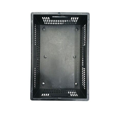 Emtrade Stapelbak 600x400x235 mm, zwart kunststof, gebruikt Emtrade Stapelbak 600x400x235 mm, zwart kunststof, gebruikt