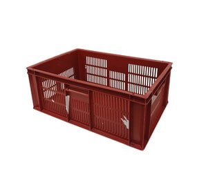 Emtrade Stapelbak 600x400x235 mm, rood kunststof, gebruikt