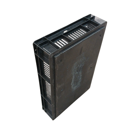 Emtrade Stapelbak 600x400x120 mm hdpe kunststof zwart, gebruikt Emtrade Stapelbak 600x400x120 mm hdpe kunststof zwart, gebruikt