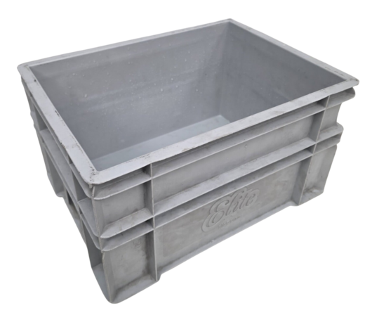Emtrade Stapelbak, 400x300x220 mm, euronorm, grijs kunststof, gebruikt