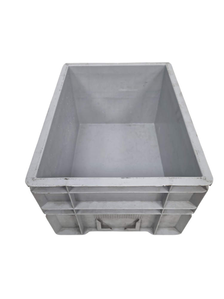 Emtrade Stapelbak, 400x300x220 mm, euronorm, grijs kunststof, gebruikt