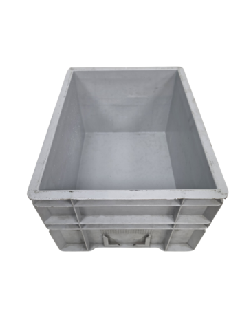 Emtrade Stapelbak, 400x300x220 mm, euronorm, grijs kunststof, gebruikt