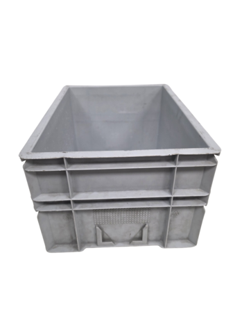 Emtrade Stapelbak, 400x300x220 mm, euronorm, grijs kunststof, gebruikt