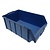 Emtrade Magazijbak met grijpopening, 500x300x190 mm, blauw pp, gebruikt