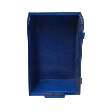 Emtrade Magazijbak met grijpopening, 500x300x190 mm, blauw pp, gebruikt Emtrade Magazijbak met grijpopening, 500x300x190 mm, blauw pp, gebruikt