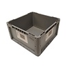 Emtrade Stapelbak, 400x400x220 mm, grijs kunststof, gebruikt Emtrade Stapelbak, 400x400x220 mm, grijs kunststof, gebruikt