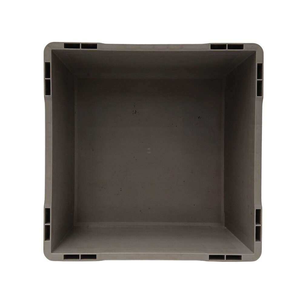 Emtrade Stapelbak, 400x400x220 mm, grijs kunststof, gebruikt Emtrade Stapelbak, 400x400x220 mm, grijs kunststof, gebruikt
