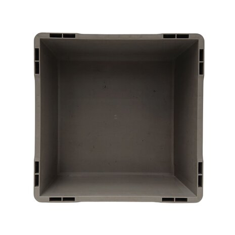 Emtrade Stapelbak, 400x400x220 mm, grijs kunststof, gebruikt Emtrade Stapelbak, 400x400x220 mm, grijs kunststof, gebruikt