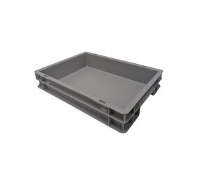 Emtrade (Nieuw) Stapelbak, 400x300x75 mm, euronorm, grijs kunststof, nieuw