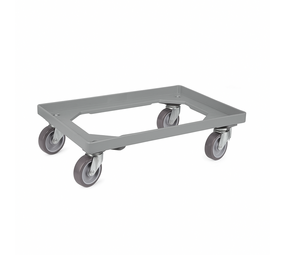Emtrade Dolly 60x40x15 grijs met 4 rubberen zwenkwielen, nieuw