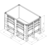 DOLAV Neo 800 palletbox blauw 1200x800x740 mm 500L
