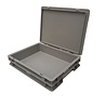 Emtrade Stapelbak 400x300x75 mm grijs PP05 met deksel. gebruikt Emtrade Stapelbak 400x300x75 mm grijs PP05 met deksel. gebruikt