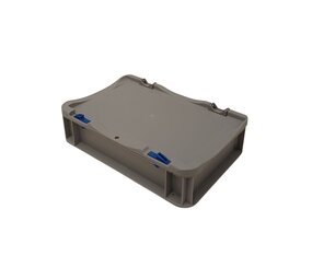 Emtrade Stapelbak 300x200x70 mm met deksel, grijs PP05, gebruikt Emtrade Stapelbak 300x200x70 mm met deksel, grijs PP05, gebruikt