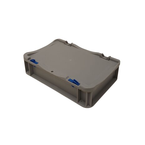 Emtrade Stapelbak 300x200x70 mm met deksel, grijs PP05, gebruikt Emtrade Stapelbak 300x200x70 mm met deksel, grijs PP05, gebruikt