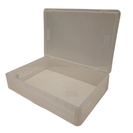 Emtrade Stapelbak met deksel 600x400x120 mm, transparant PP05, gebruikt Emtrade Stapelbak met deksel 600x400x120 mm, transparant PP05, gebruikt