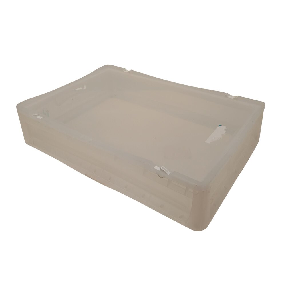 Emtrade Stapelbak met deksel 600x400x120 mm, transparant PP05, gebruikt Emtrade Stapelbak met deksel 600x400x120 mm, transparant PP05, gebruikt