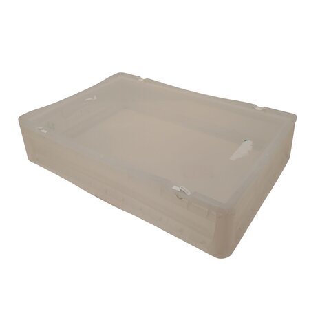 Emtrade Stapelbak met deksel 600x400x120 mm, transparant PP05, gebruikt Emtrade Stapelbak met deksel 600x400x120 mm, transparant PP05, gebruikt
