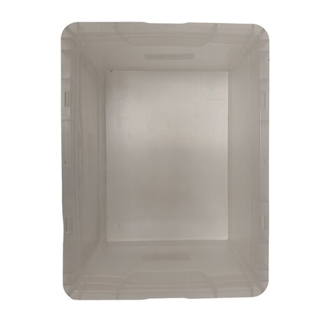 Emtrade Stapelbak 400x300x220 mm transparant PP05 met uitklapbaar luik, gebruikt