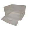 Emtrade Stapelbak 400x300x220 mm transparant PP05 met uitklapbaar luik, gebruikt