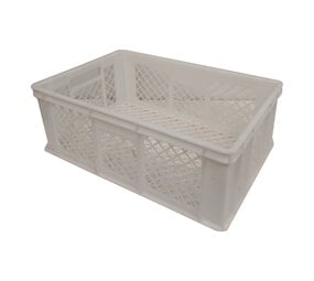 Emtrade Stapelkrat 600x400x220 mm wit HDPE PE02 levensmiddelgeschikt, gebruikt Emtrade Stapelkrat 600x400x220 mm wit HDPE PE02 levensmiddelgeschikt, gebruikt