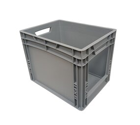 Emtrade (Nieuw) Stapelbak met grijpopening, 400x300x320 mm, euronorm, grijs pp, nieuw Emtrade (Nieuw) Stapelbak met grijpopening, 400x300x320 mm, euronorm, grijs pp, nieuw
