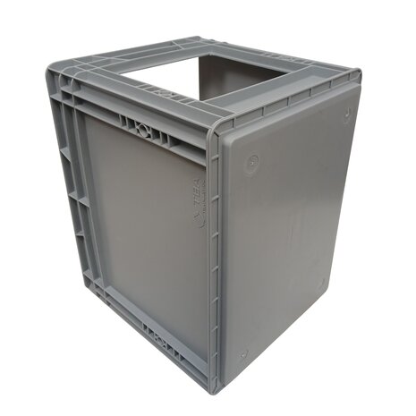 Emtrade (Nieuw) Stapelbak met grijpopening, 400x300x320 mm, euronorm, grijs pp, nieuw Emtrade (Nieuw) Stapelbak met grijpopening, 400x300x320 mm, euronorm, grijs pp, nieuw
