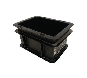 Emtrade Stapelbak 200x150x115 mm zwart PP05 kunststof, gebruikt Emtrade Stapelbak 200x150x115 mm zwart PP05 kunststof, gebruikt