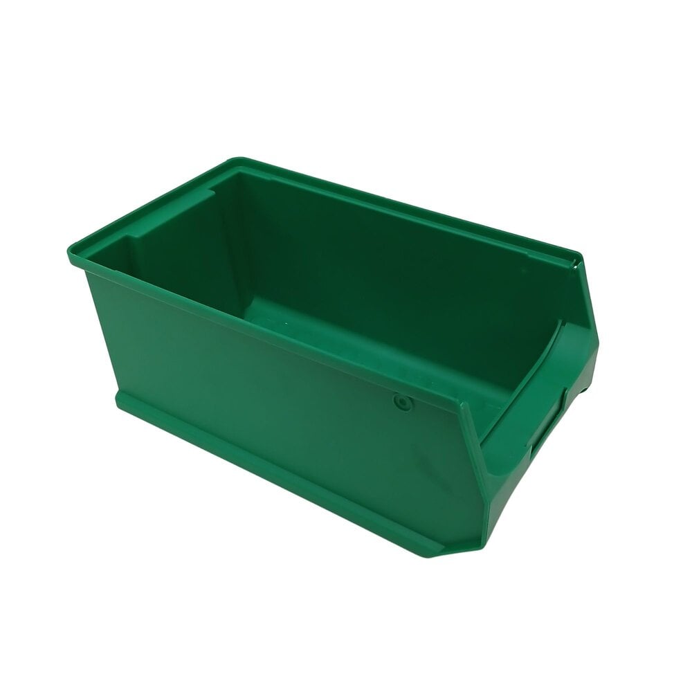 Emtrade Magazijnbak met grijpopening 350x200x150, groen, gebruikt Emtrade Magazijnbak met grijpopening 350x200x150, groen, gebruikt