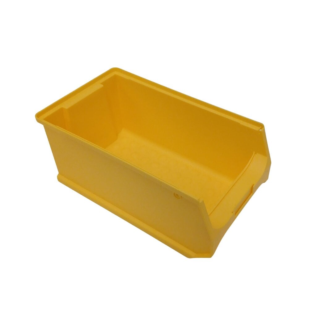 Emtrade Magazijnbak met grijpopening 350x200x150, geel, gebruikt Emtrade Magazijnbak met grijpopening 350x200x150, geel, gebruikt