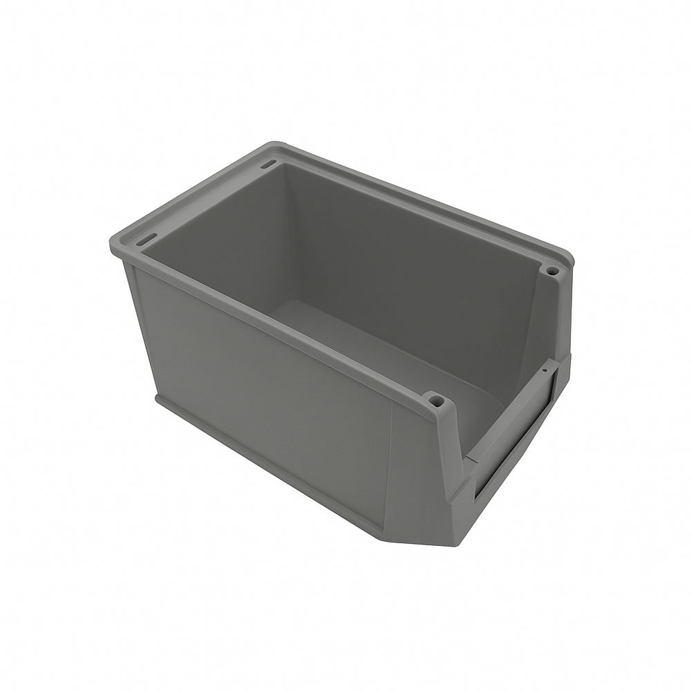 Emtrade Magazijnbak met grijpopening Silafix GR.4 230x147x132 mm, grijs, gebruikt Emtrade Magazijnbak met grijpopening Silafix GR.4 230x147x132 mm, grijs, gebruikt