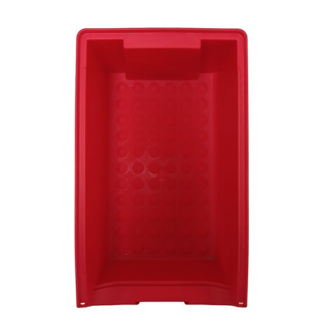 Emtrade Magazijnbak met grijpopening 350x200x150, rood, gebruikt Emtrade Magazijnbak met grijpopening 350x200x150, rood, gebruikt